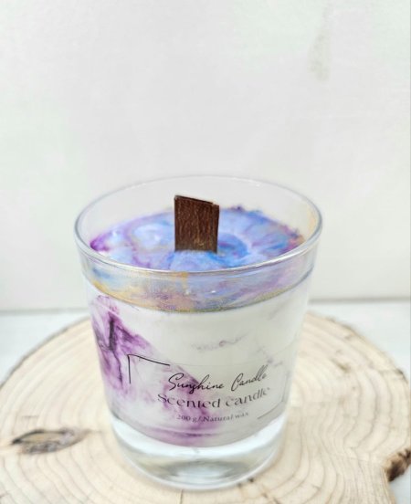 شمعة زجاج رخامية